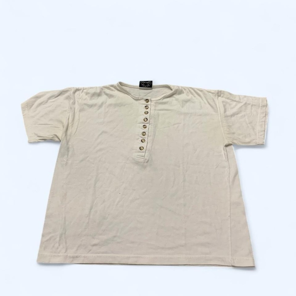 Vintage Erika & Company White Henley T-Shirt Sz M